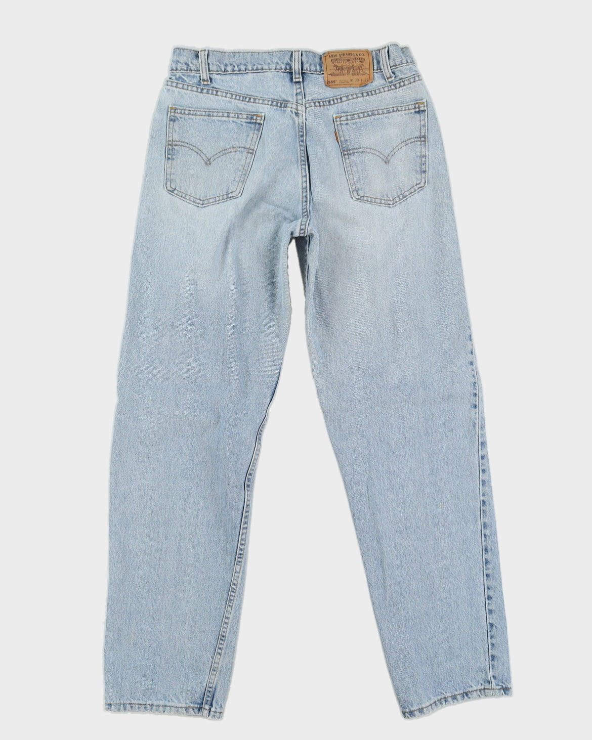 Vintage 80s Levi's Light Washed Orange Blank Tab Blue Jeans - W33 L32