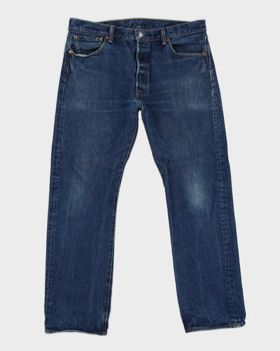 Levi's 501Medium Washed Blank Tab Blue Jeans - W38 L31