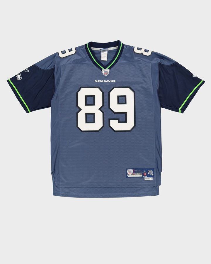 John Carlson #89 Seattle Seahawks Navy Reebok NFL Jersey - L