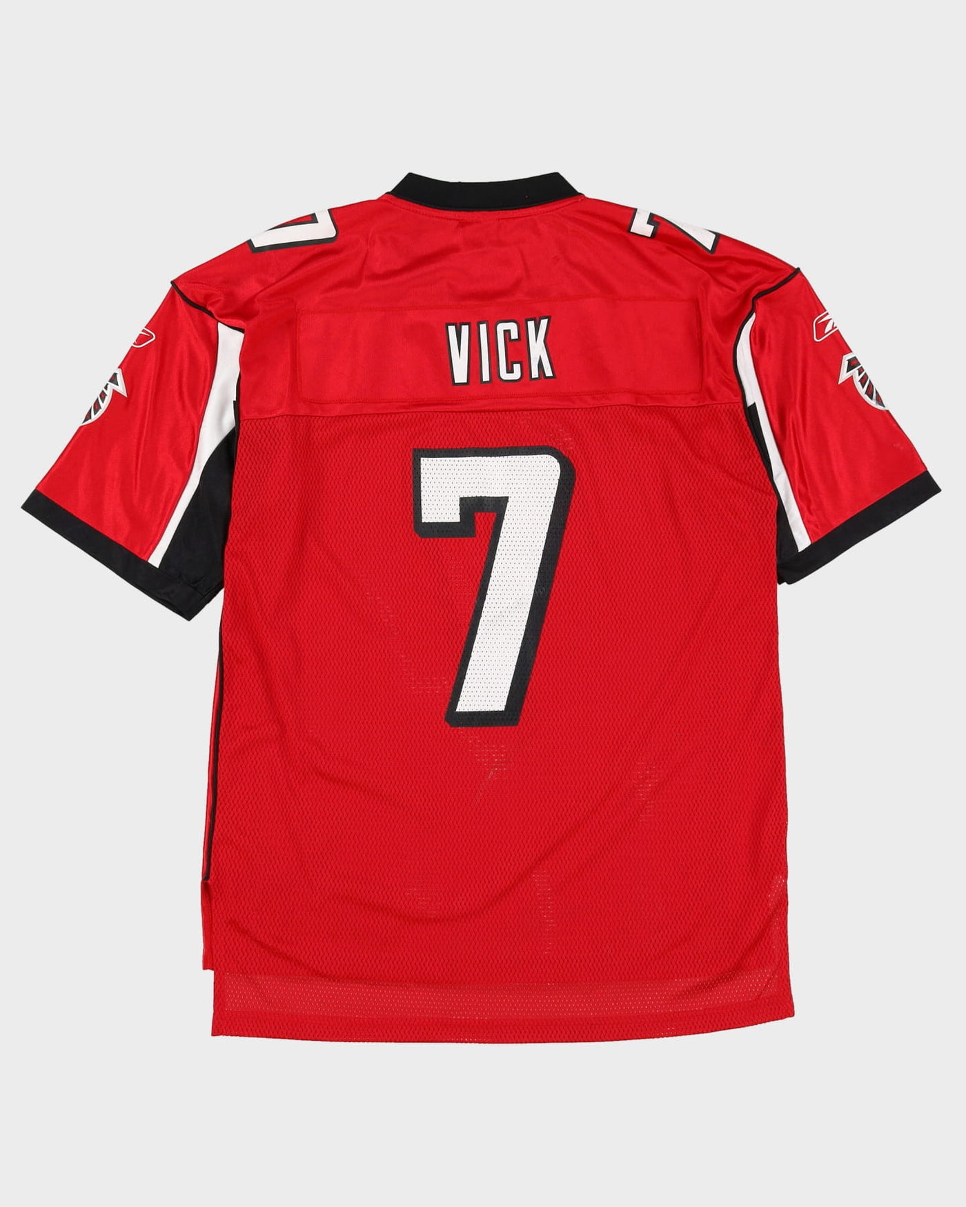 Mike Vick #7 Atlanta Falcons Red / Black Reebok NFL Oversized Jersey - M