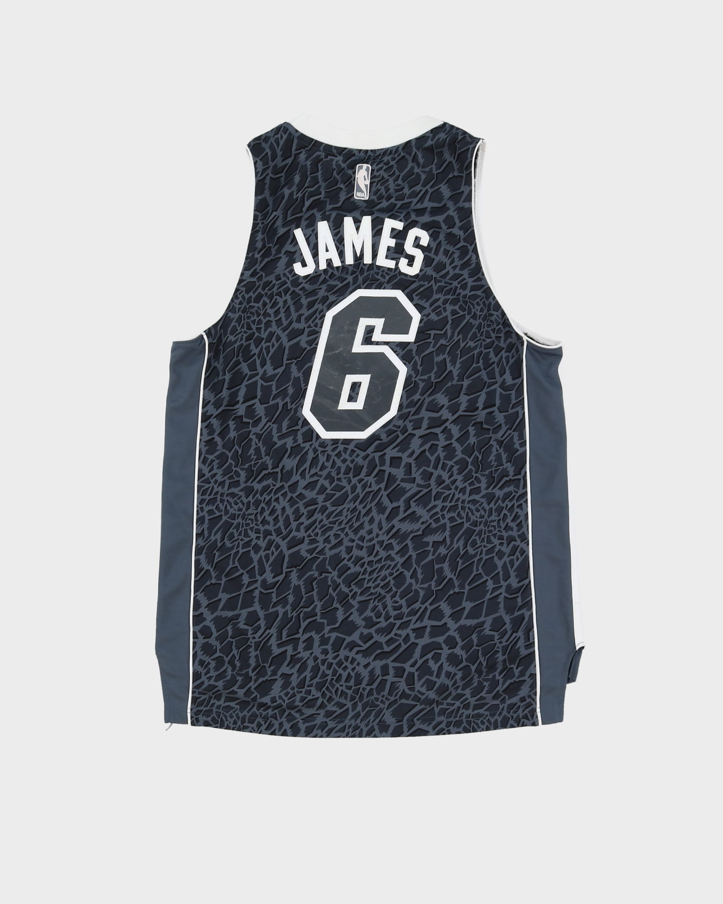 LeBron James #6 Miami Heat Grey Limited Edition Elephant Print Adidas NBA Basketball Jersey - M