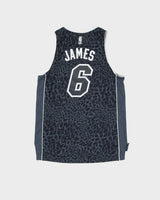 LeBron James #6 Miami Heat Grey Limited Edition Elephant Print Adidas NBA Basketball Jersey - M