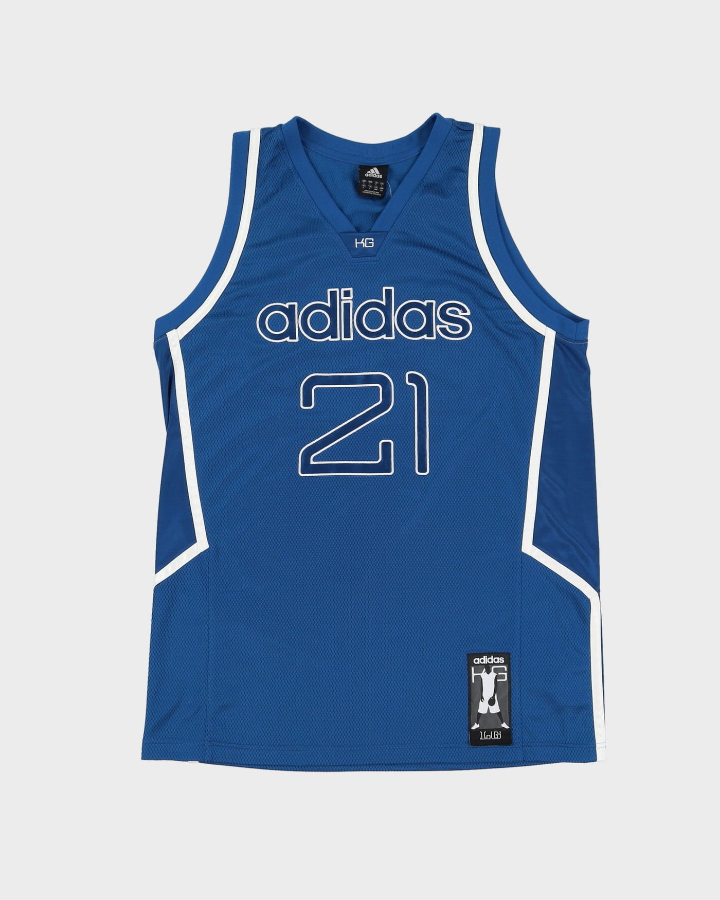 KG Kevin Garnett #21 Adidas Blue Basketball Jersey - L