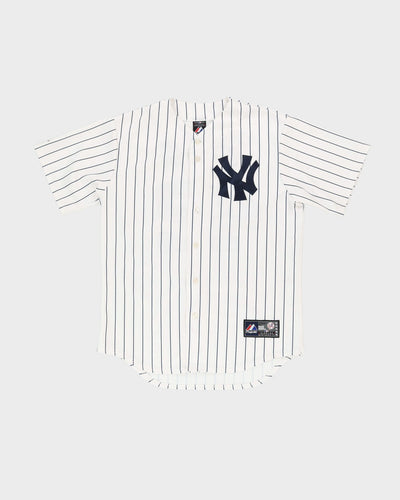 Mariano Rivera #42 NY New York Yankees White / Black Baseball MLB Majestic Jersey - M