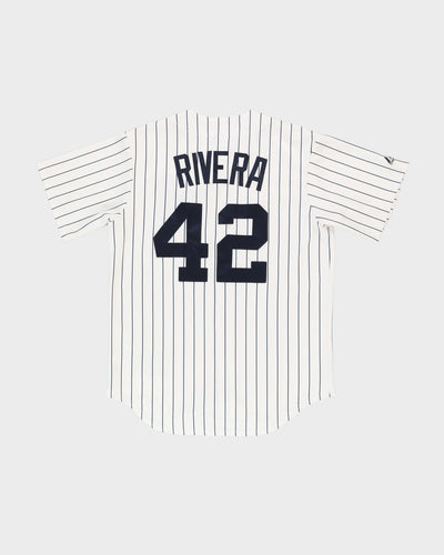 Mariano Rivera #42 NY New York Yankees White / Black Baseball MLB Majestic Jersey - M