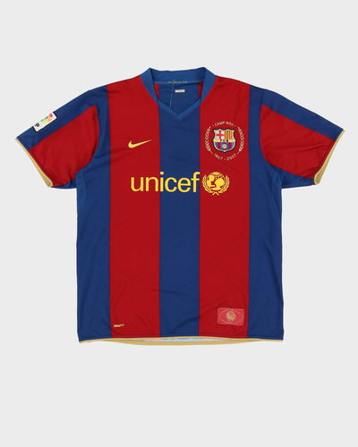 2007 FC Barcelona Classic Home Football Shirt / Jersey - L