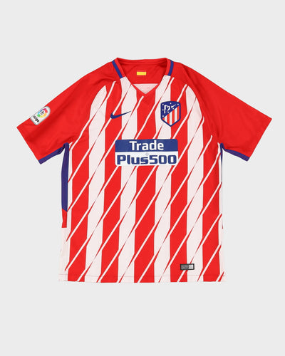 Nike 2017-18 Atlético Madrid Red / White Home Football Shirt / Jersey - L