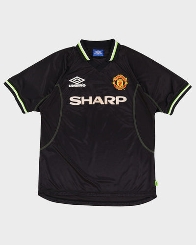 1998-99 Manchester United Black Third Kit Football Shirt / Jersey - L