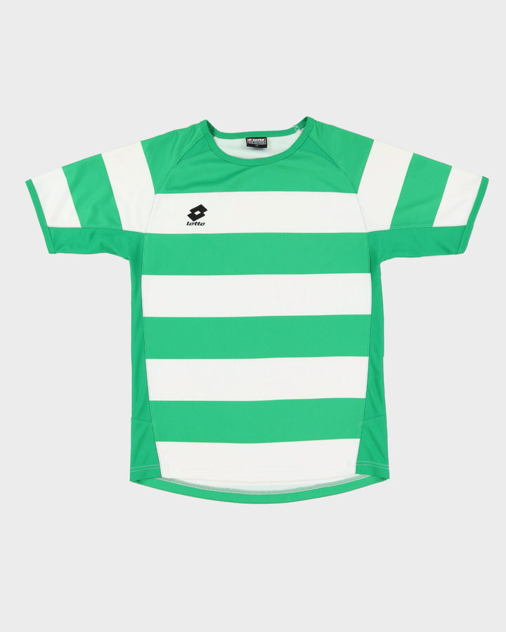 90s Lotto Green / White Training Football Shirt / Jersey - M