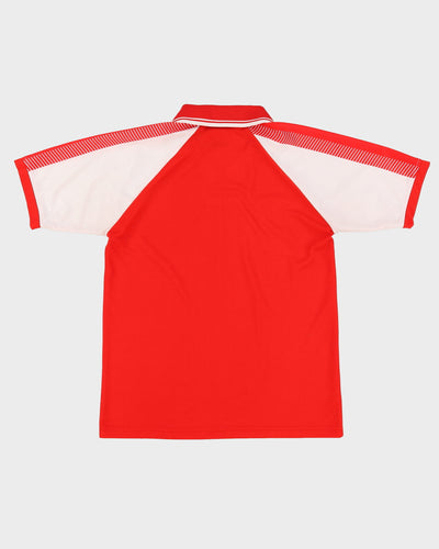 90s Lotto Red / White Training Football Shirt / Jersey - S