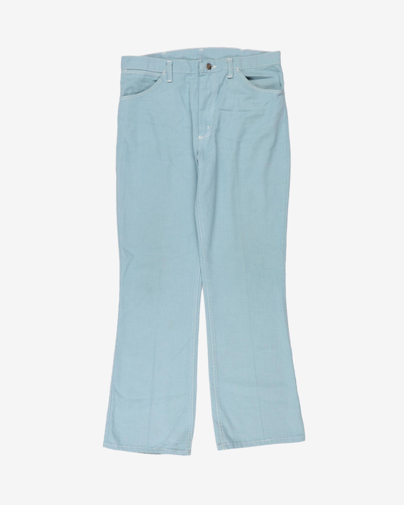 Vintage 70s Wrangler Baby Blue Trousers - W35 L30