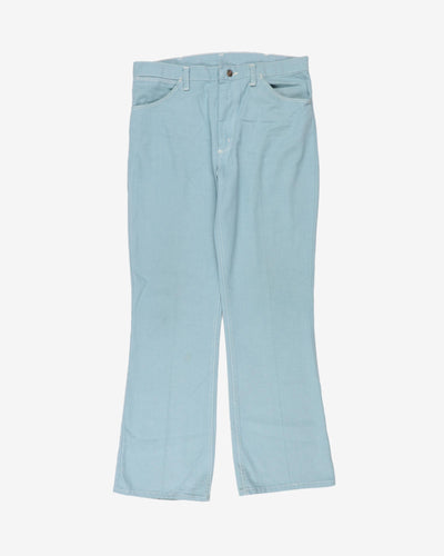 Vintage 70s Wrangler Baby Blue Trousers - W35 L30