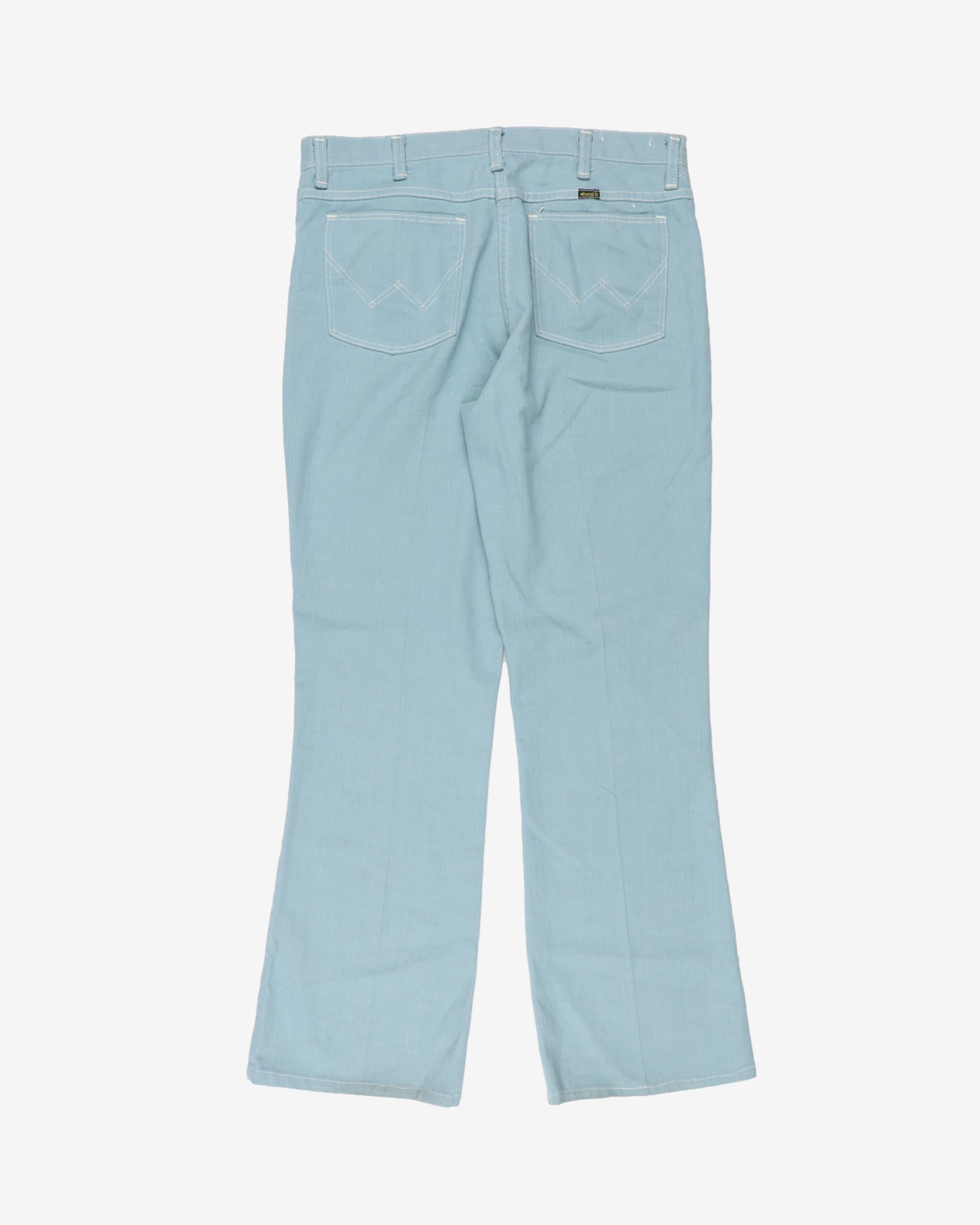 Vintage 70s Wrangler Baby Blue Trousers - W35 L30
