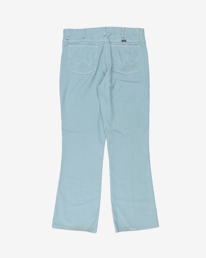 Vintage 70s Wrangler Baby Blue Trousers - W35 L30