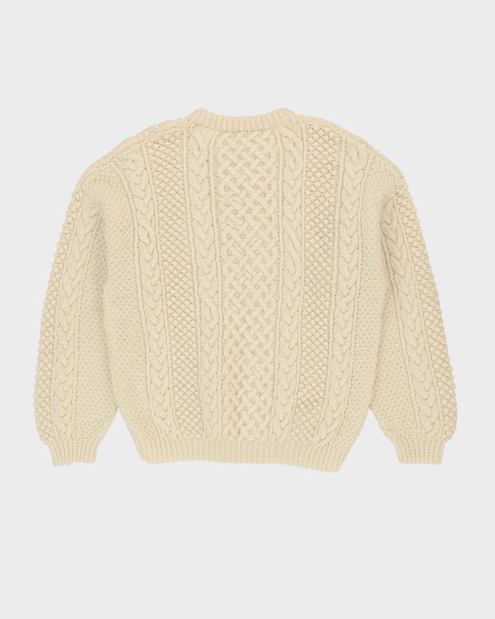 White Knitted Jumper - L