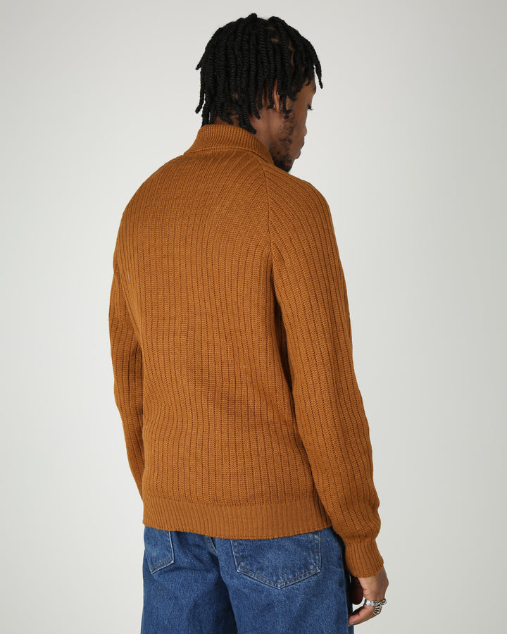 1970s Tundra suede front knitted cardigan - XS