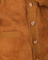 1970s Tundra suede front knitted cardigan - XS
