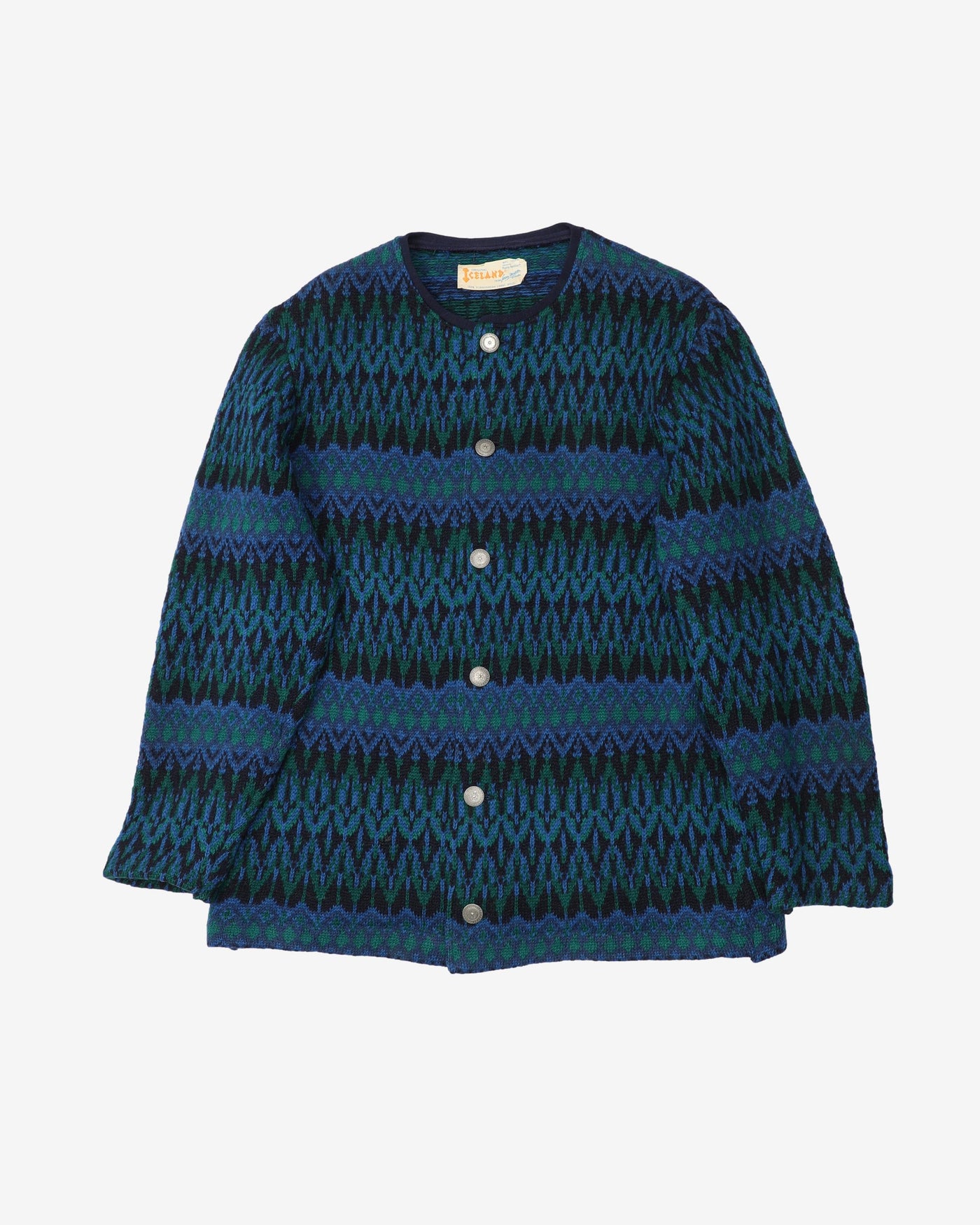1970s Icelandic knitted cardigan - M