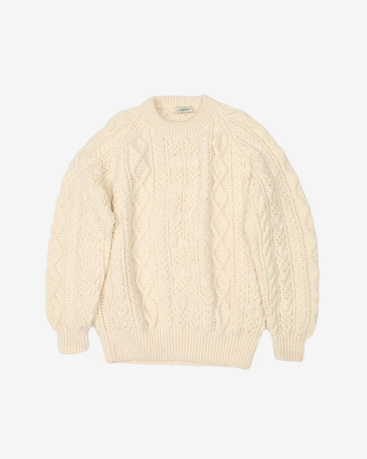 Vintage 90s Blarney Cream / White Chunky Knit - XXL