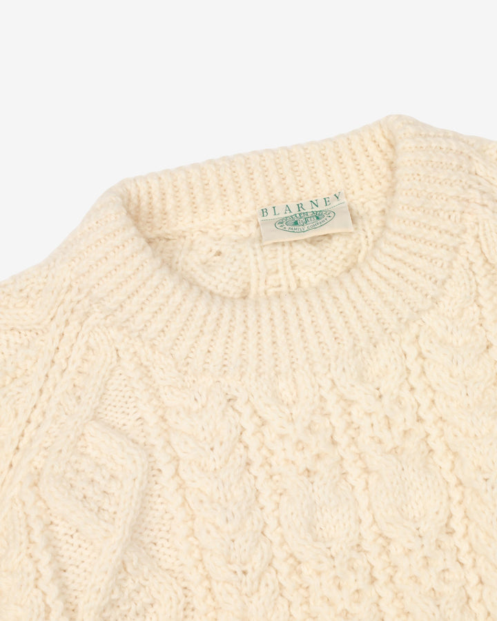 Vintage 90s Blarney Cream / White Chunky Knit - XXL