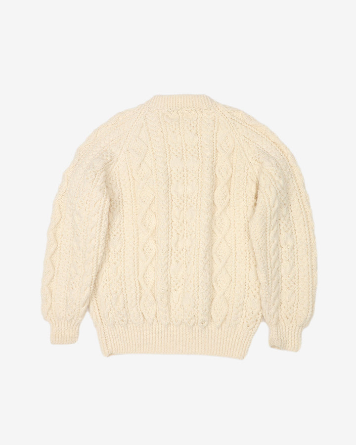 Vintage 90s Blarney Cream / White Chunky Knit - XXL