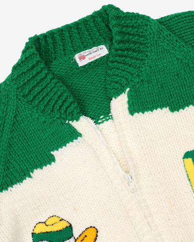 Vintage 80s / 90s University Of Oregon Ducks White / Green College / Varsity Knit - L