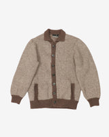 Vintage 80s Crocodile Brown / Beige Button Up Knit - L
