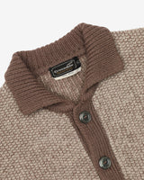 Vintage 80s Crocodile Brown / Beige Button Up Knit - L