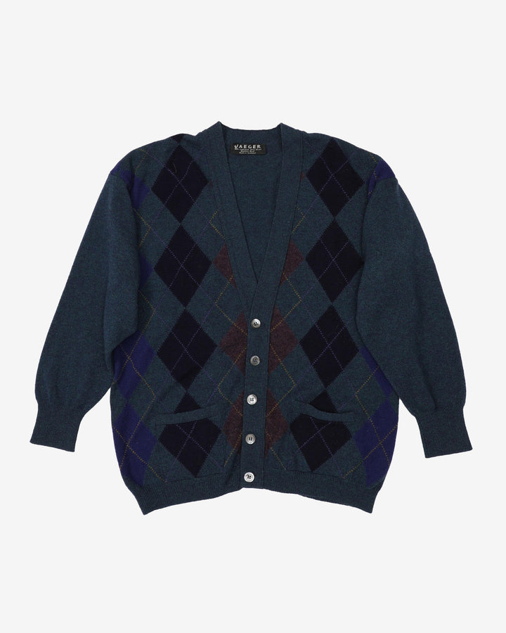 Vintage 90s Patterned Button Up Cardigan - L