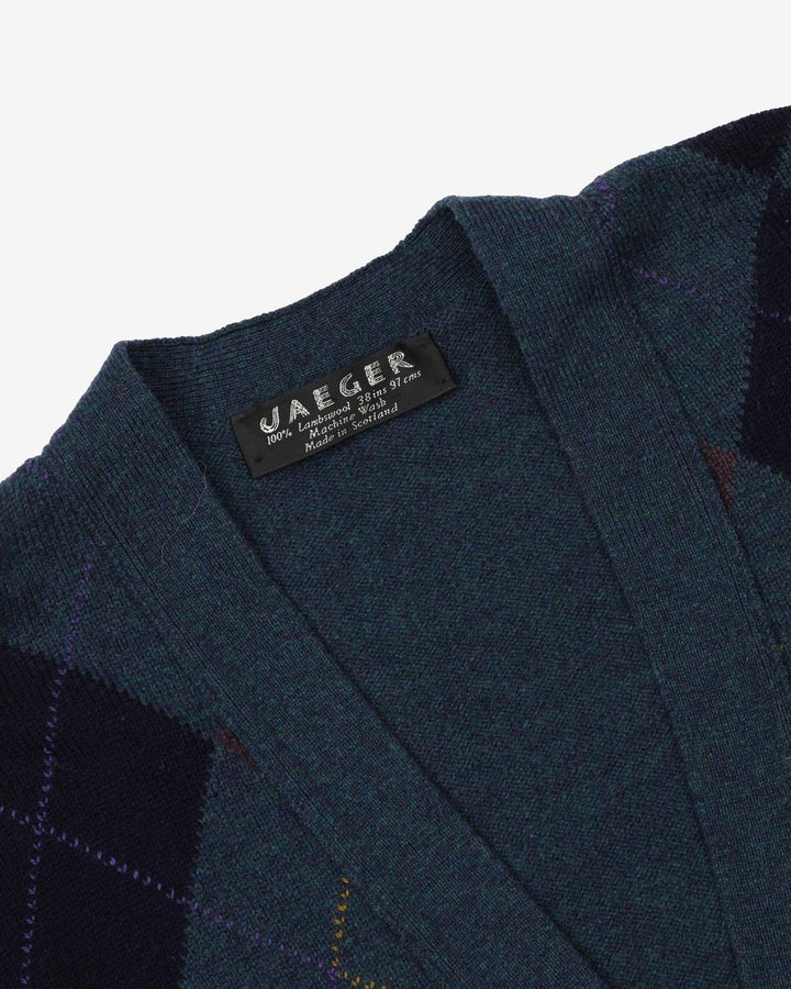 Vintage 90s Patterned Button Up Cardigan - L