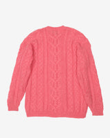 Vintage 90s Pink Knitted Mohair Sweatshirt - L