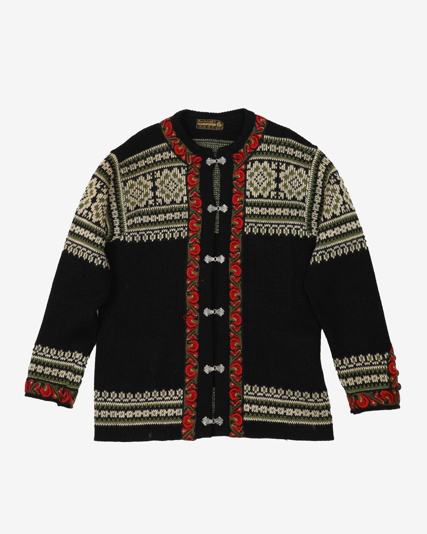 Vintage 80s Black Norwegian Nordstrikk Knit Sweatshirt - L