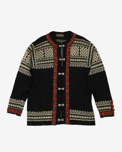 Vintage 80s Black Norwegian Nordstrikk Knit Sweatshirt - L
