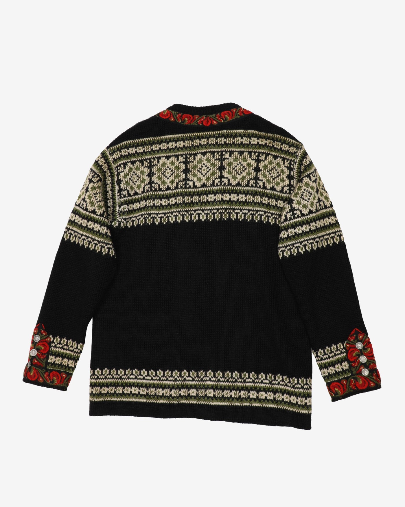 Vintage 80s Black Norwegian Nordstrikk Knit Sweatshirt - L