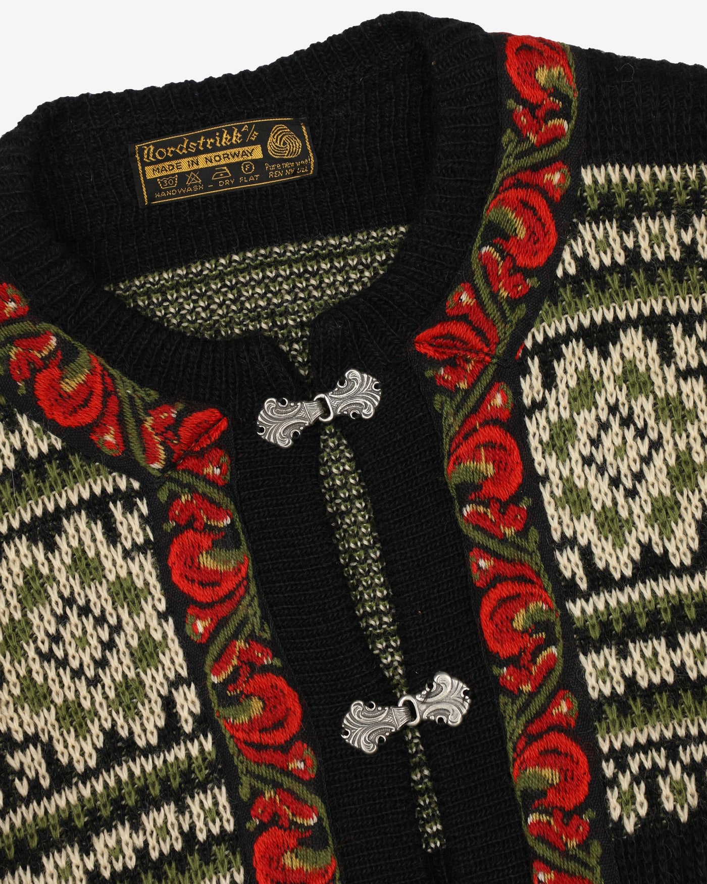 Vintage 80s Black Norwegian Nordstrikk Knit Sweatshirt - L