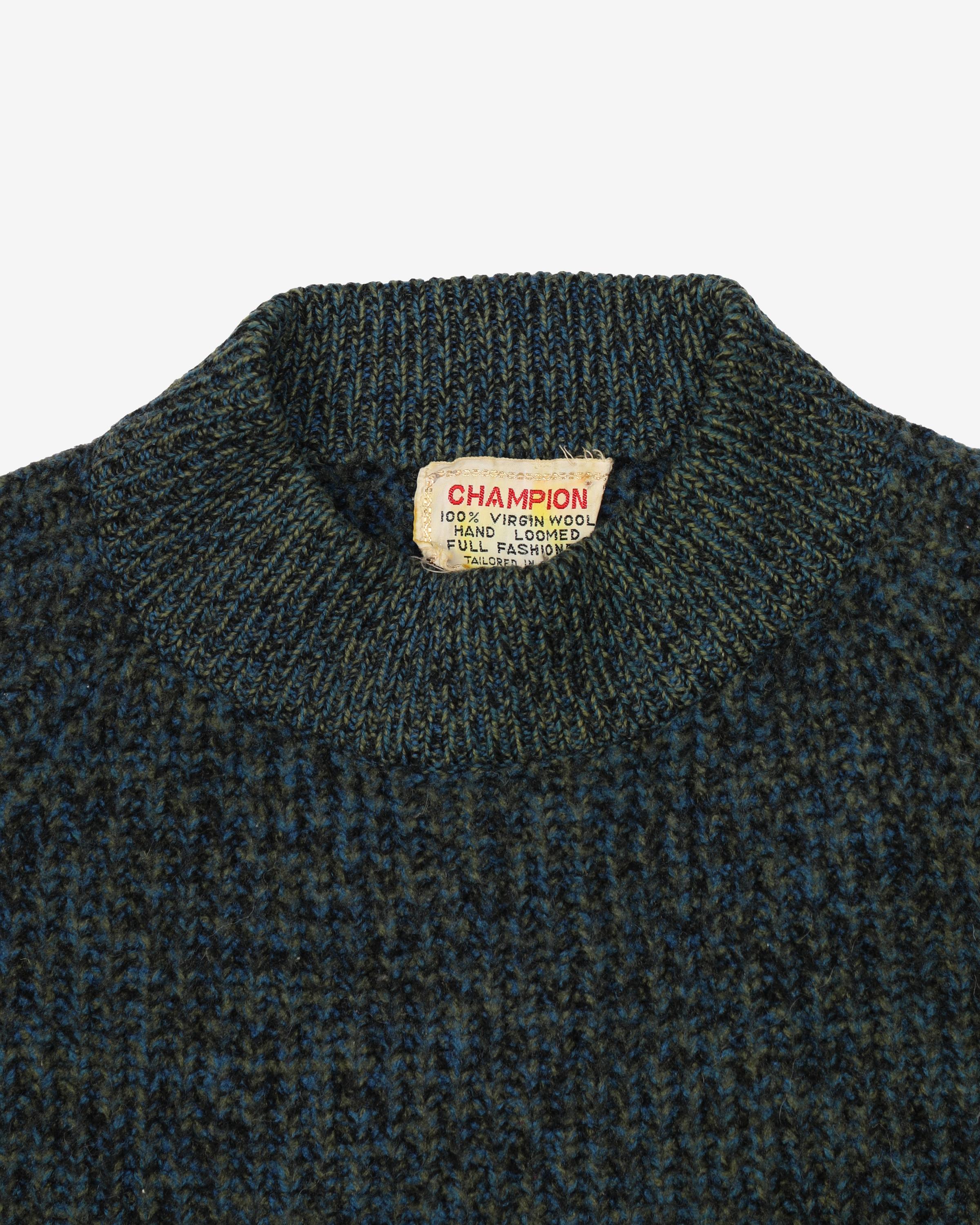 Vintage 60s Green Champion Branded Knit Sweatshirt - M