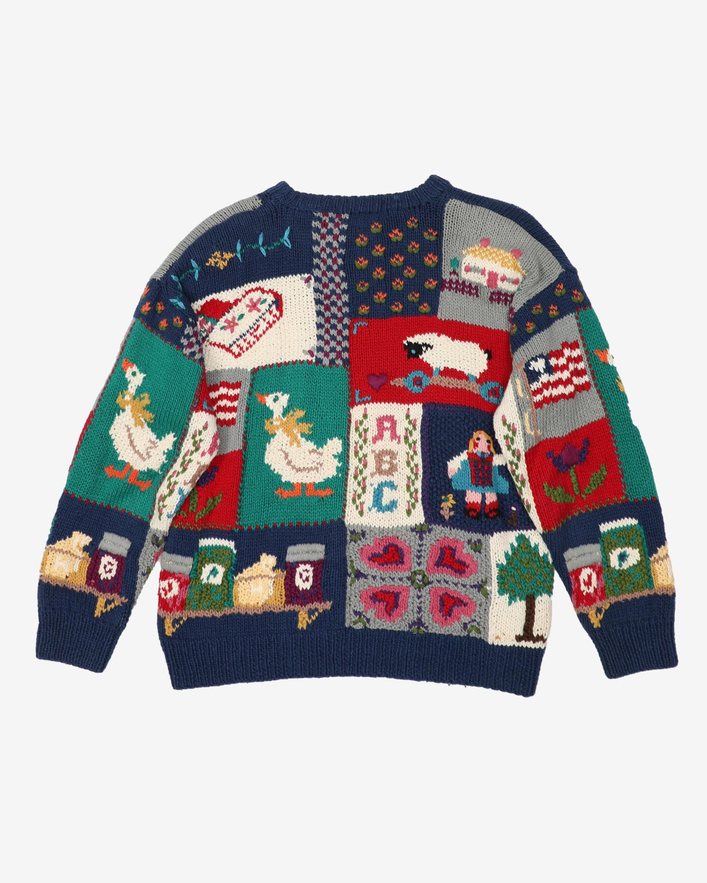 Vintage 90s Animal / Cartoon All Over Patterned Knitted Sweatshirt - M