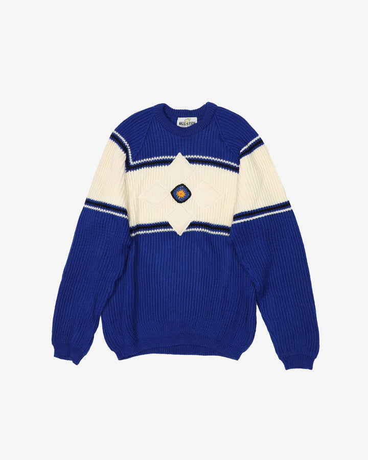 Vintage 90s Farm House Design Grey / Brown Mohair Knitted Cardigan- M