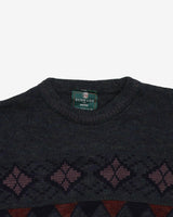 90s Grey Patterned Sweatshirt - L
