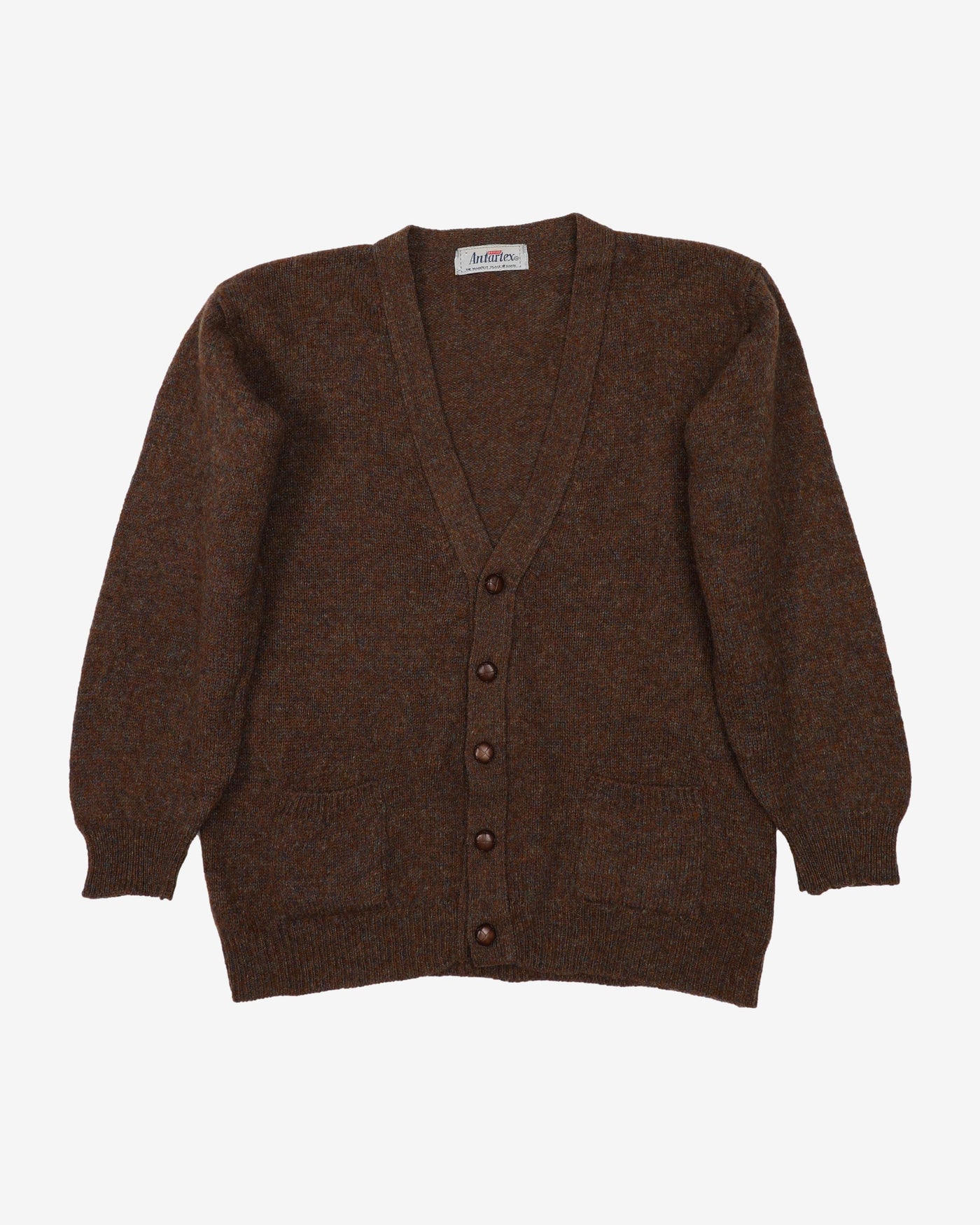 Vintage 70s Brown Button Up Cardigan Knit - L