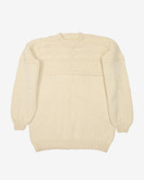 Vintage 80s Chunky Cream Knitted Sweatshirt - XL