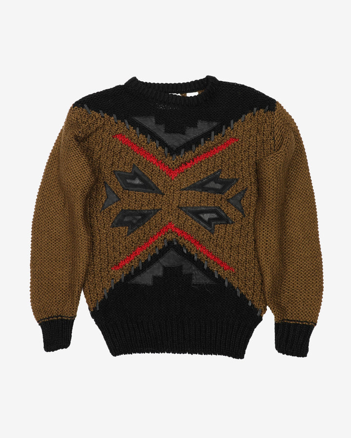 Vintage 90s Patterned Knit - L