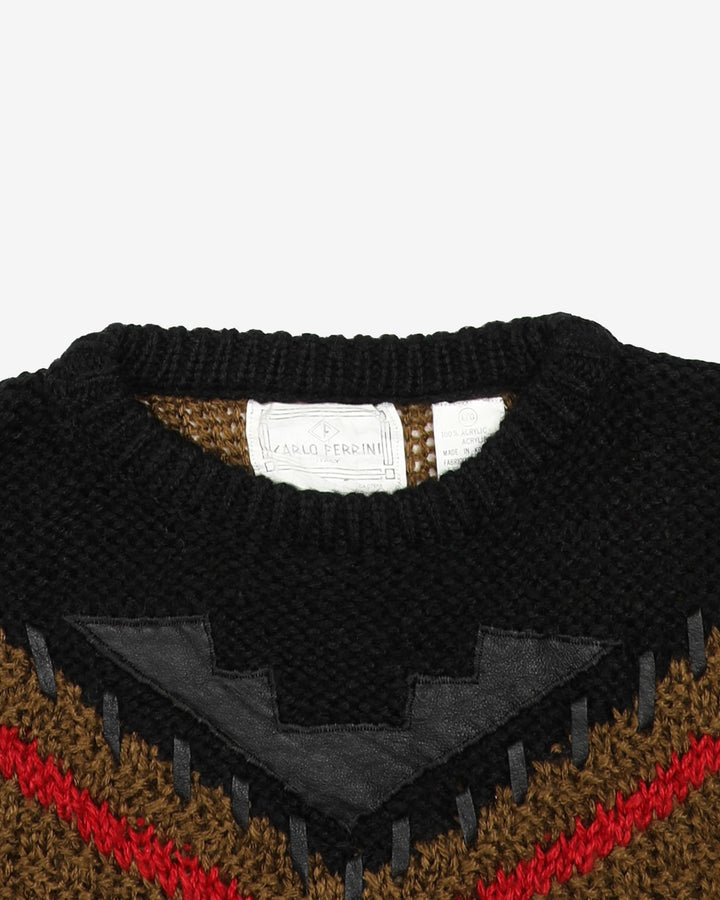 Vintage 90s Patterned Knit - L