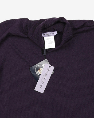 Vintage Brunella Gori Italian Purple Turtleneck Knit - XL
