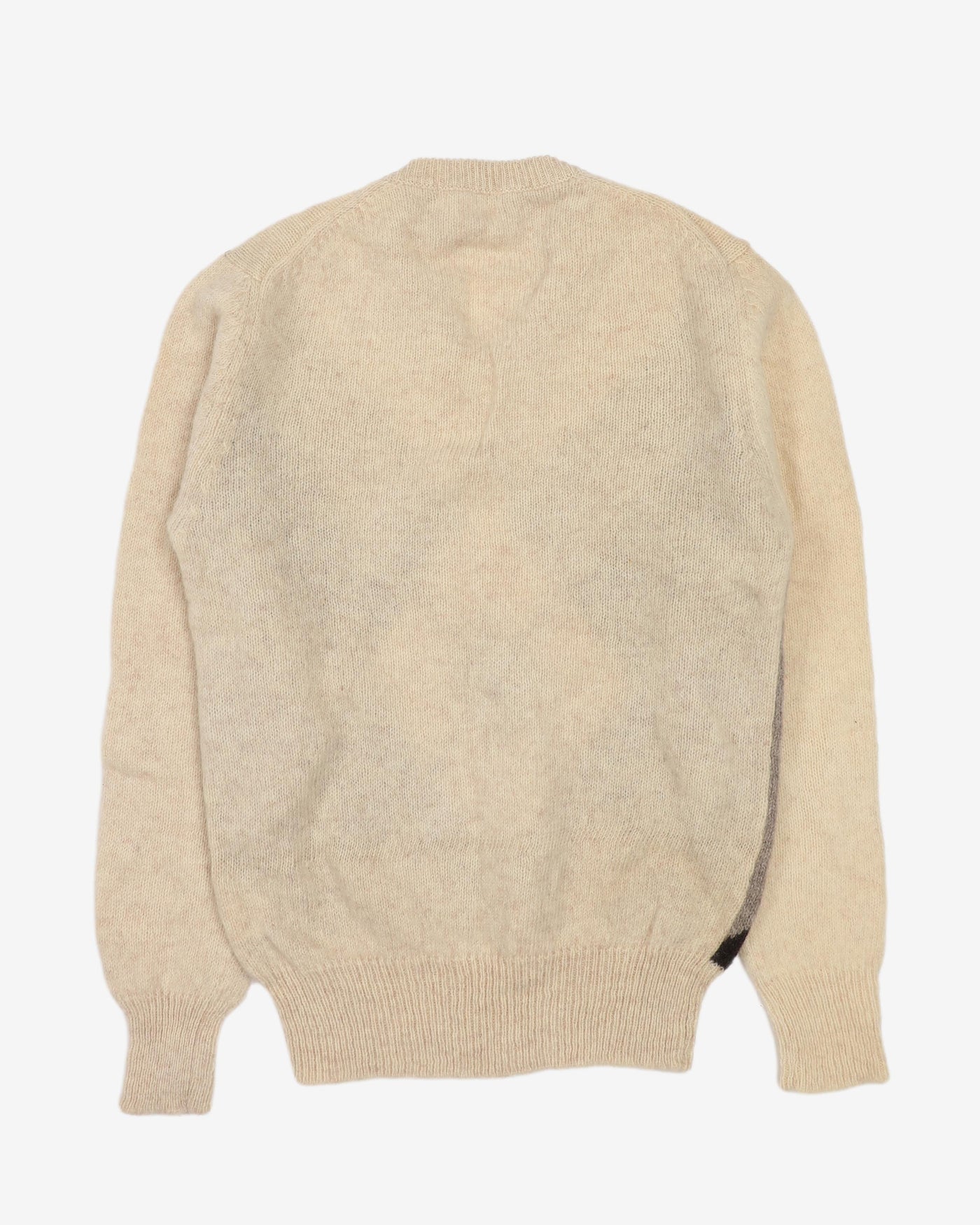 Vintage 90s Cream / Brown Shetland Wool Knit - L