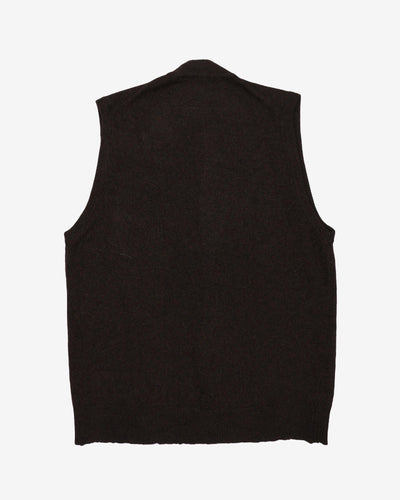 Vintage 80s Jaeger Sleeveless Cashmere Cardigan - M