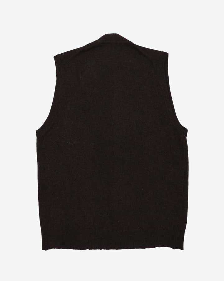 Vintage 80s Jaeger Sleeveless Cashmere Cardigan - M