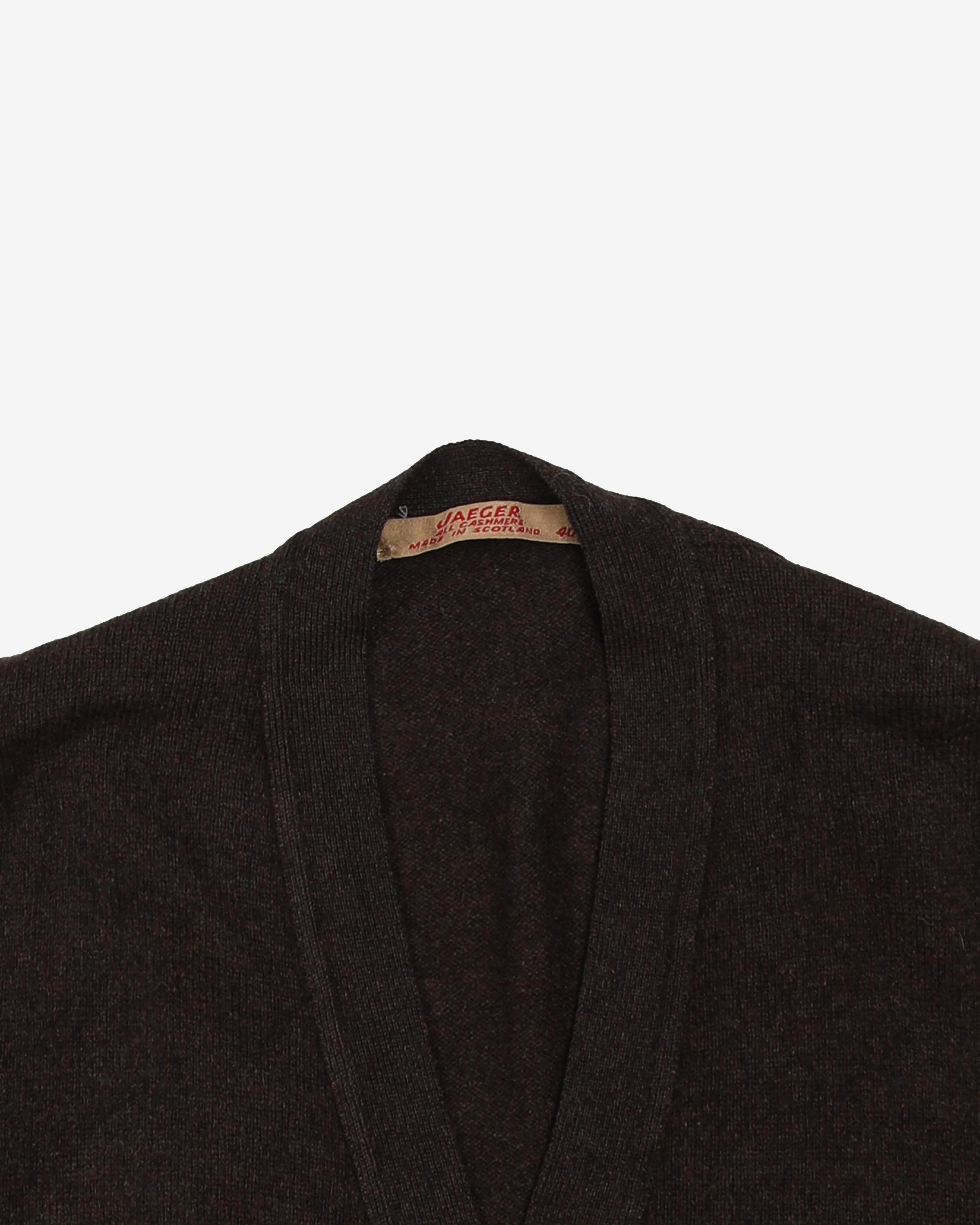 Vintage 80s Jaeger Sleeveless Cashmere Cardigan - M