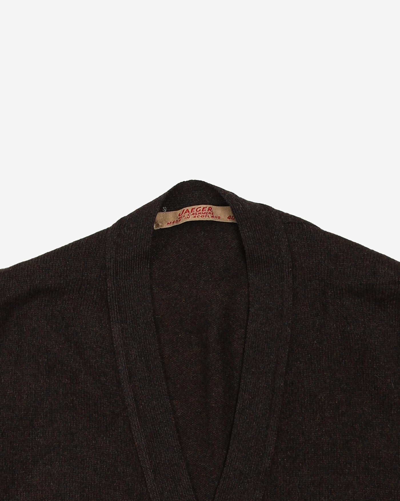 Vintage 80s Jaeger Sleeveless Cashmere Cardigan - M