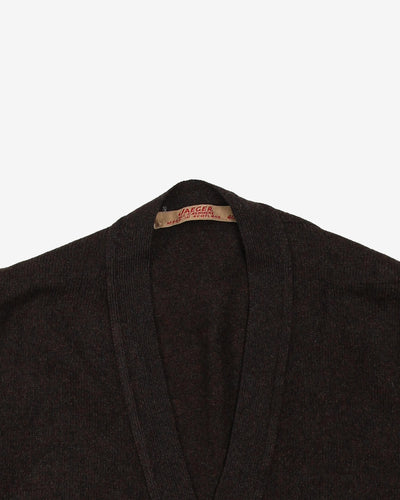 Vintage 80s Jaeger Sleeveless Cashmere Cardigan - M